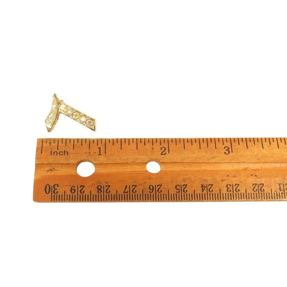Vintage Small Monogram‎ L Initial Aurora Borealis Rhinestone Scatter Pin Brooch